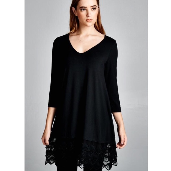 LOWEST "Last Duchess" Lace Hem Long Sleeve Top - Picture 4 of 4