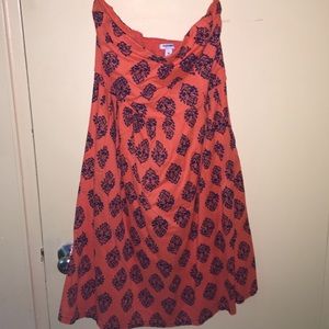 Orange and baby blue dress