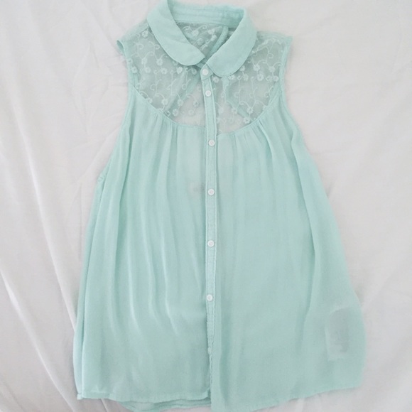 Mint Green Transparent Top | XS