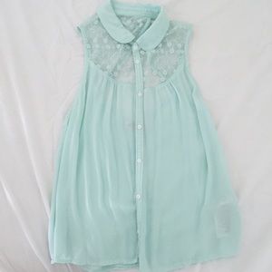 Mint Green Transparent Top | XS