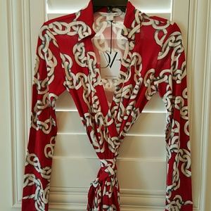 DvF long sleeve wrap dress