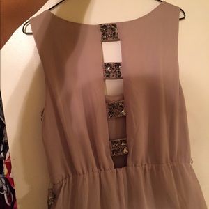 Tan Dress Open Back Size XL SemiFormal