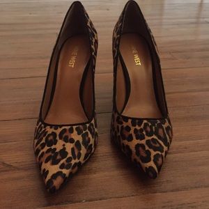 Leopard Pony Hair Pointed Toe Pumps