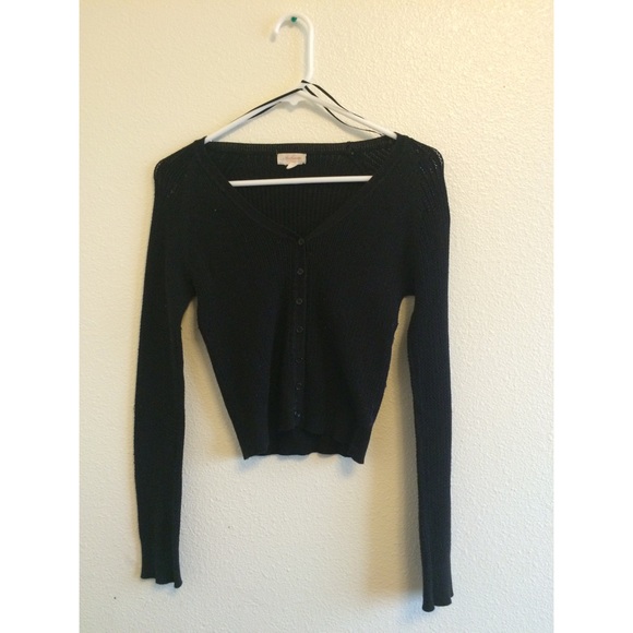 Black knit button up - Picture 1 of 2