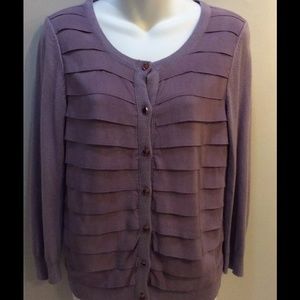 Michael Kors Lilac Colored Tiered Cardigan Sweater
