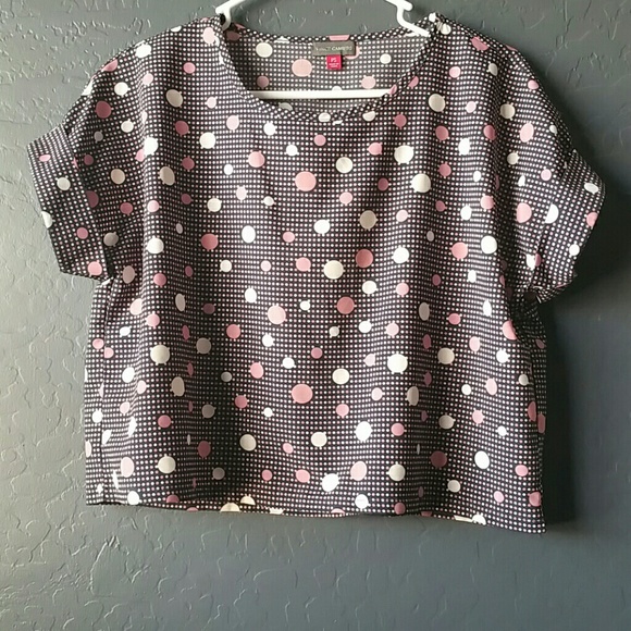 Vince Camuto polka dot crop top