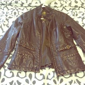 Brown leather jacket