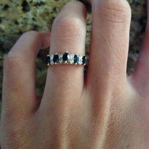 Kay Jewelers 14K diamonds and blue sapphires