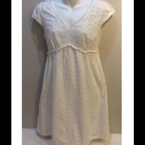 Banana Republic Short Sleeve White Eyelet Dress