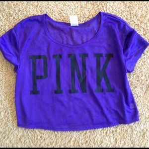 💛vs pink jersey crop top