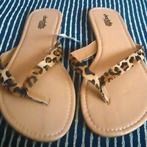 New leopard print beach sandals!