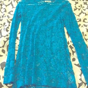 Sheer blue top