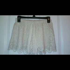 Cream colored crochet shirts