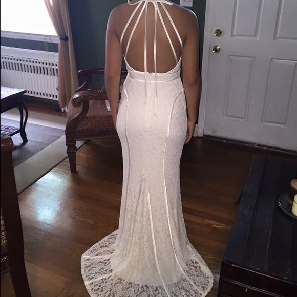 Macy's wedding gown worn as a prom dress