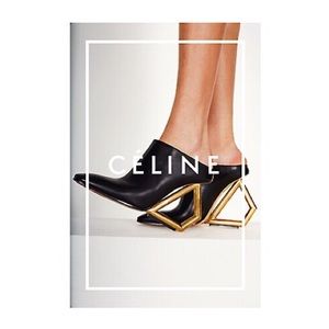 Celine Triangle Heel Midnight Blue Mules