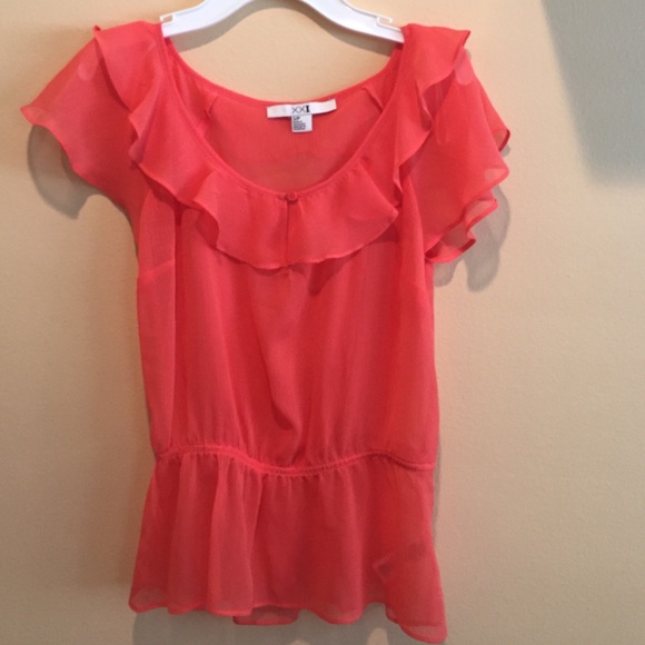 salmon colored blouse