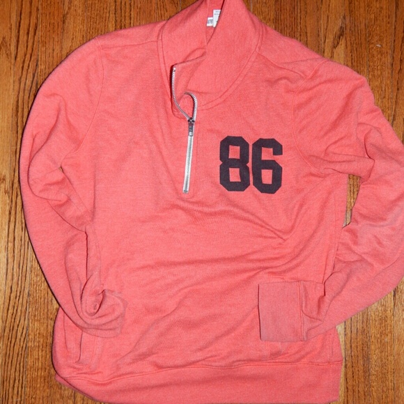 Red/orange boyfriend half zip