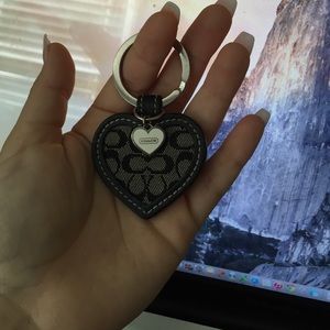 Coach heart shaped Keychain 1 1/2 in
