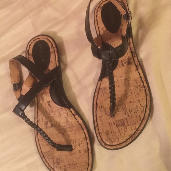 Black braid sandals