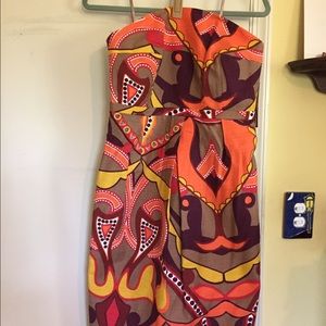 Strapless linen dress