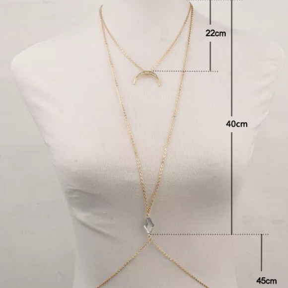 Moon crescent body chain boho