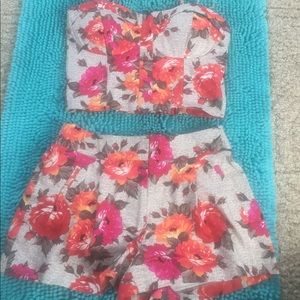 2 piece floral summer set
