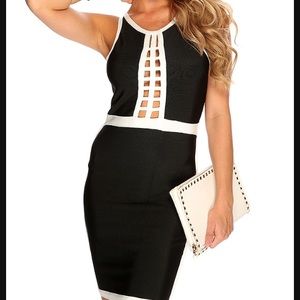 Black and white body con dress