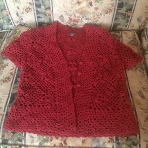 Ann Taylor crochet cardigan.