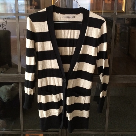 Rubbish Black and Tan striped, long cardigan - Picture 1 of 1