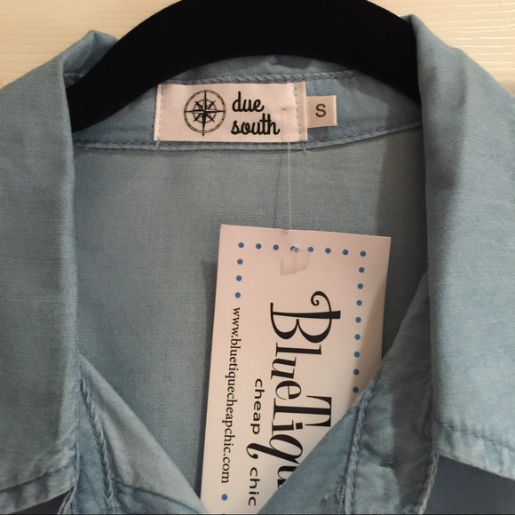 Denim* Soft* Light Blue* Shirt Dress* - Picture 3 of 4