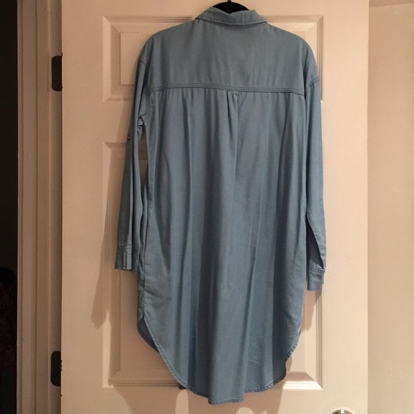 Denim* Soft* Light Blue* Shirt Dress* - Picture 4 of 4