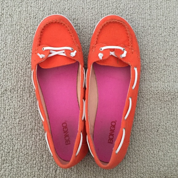 Orange boat shoes