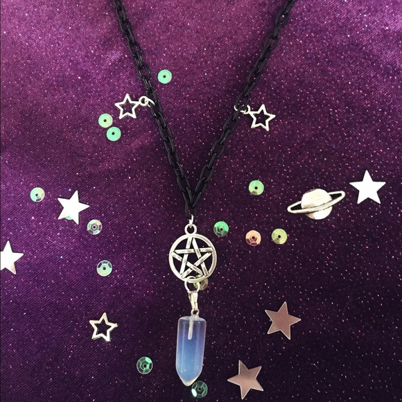Witchy Opal Pentagram Choker