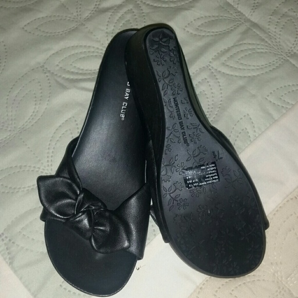 Black slip on sandal