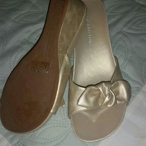 Gold slip on sandal