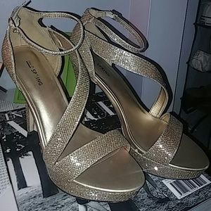 Call it spring glittery 5 inch platform heels