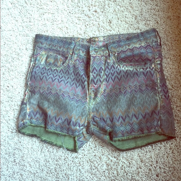 High wasted Aztec Printed shorts