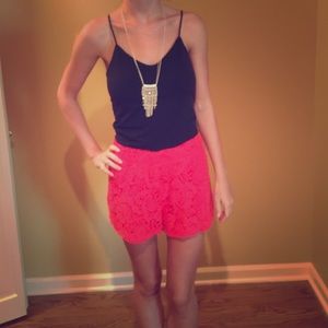 Gianni Bini Bright Red Lacey Short
