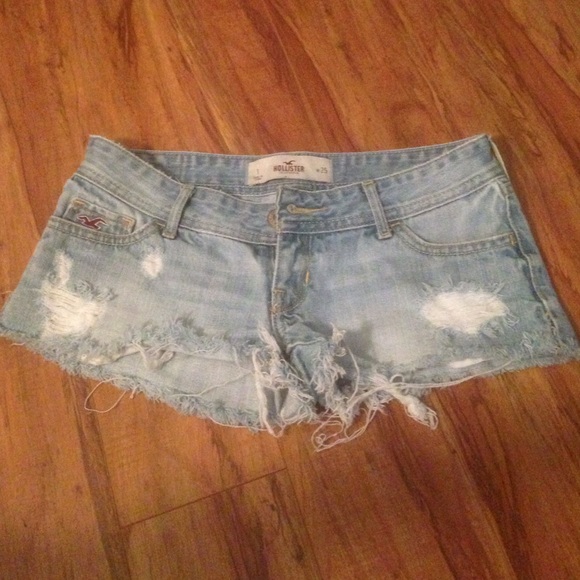 Distressed Hollister shorts.