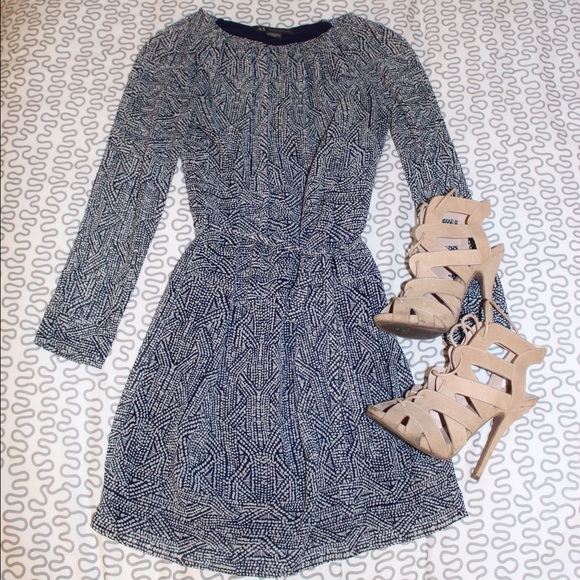 Armani Exchange blue and white pullover dress