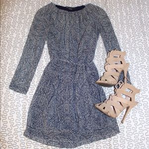Armani Exchange blue and white pullover dress