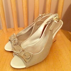 Beige wedges