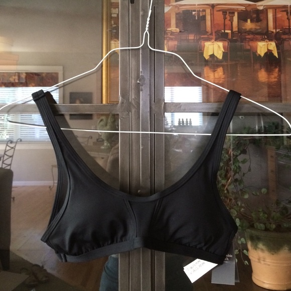 Abercrombie & Fitch black mesh swim top