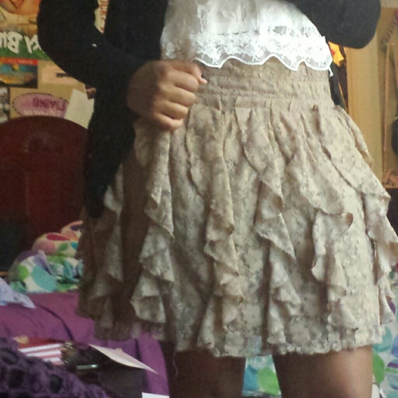 Brown lace skirt