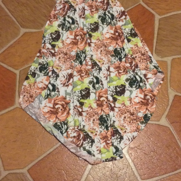 Asymmetrical Hem Floral Cut Out Back Midi Dress - Picture 2 of 4