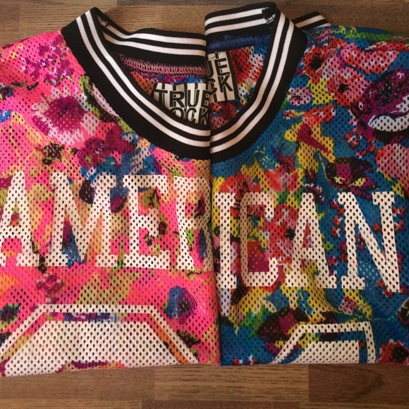 Floral "American" jersey crop top bundle