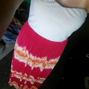 Pink & White Maxi Dress