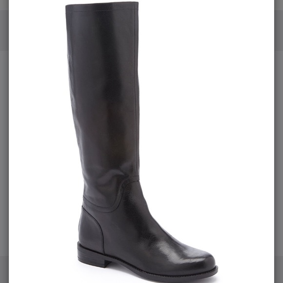 NWT Nine West Black Leather Riding Boot Wide Calf