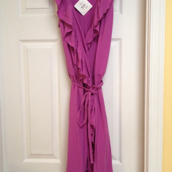 Purple wrap dress