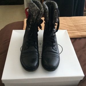 black Steve Madden combat boots